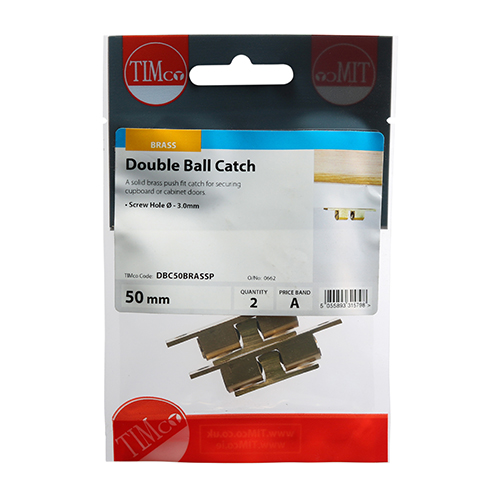 50mm Double Ball Catch - Brass