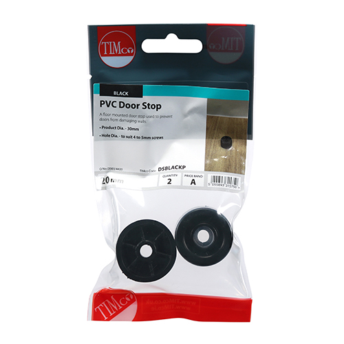 32 x 21 PVC Door Stops - Black