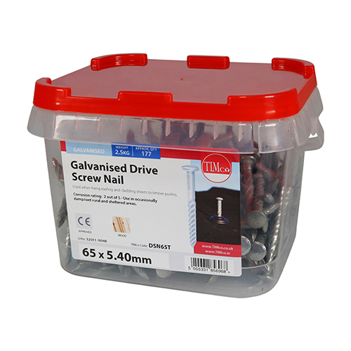 65 x 5.40 Drive Screw - Galvanised