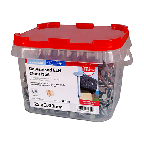 25 x 3.00 Clout Nail ELH - Galvanised