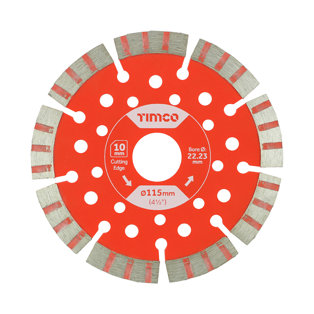 115 x 22.2 Diamond Blade Laser 10mm Segmented