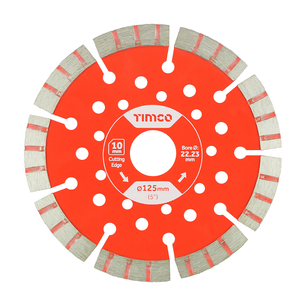 125 x 22.2 Diamond Blade Laser 10mm Segmented