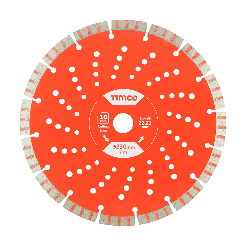 230 x 22.2 Diamond Blade Laser 10mm Segmented