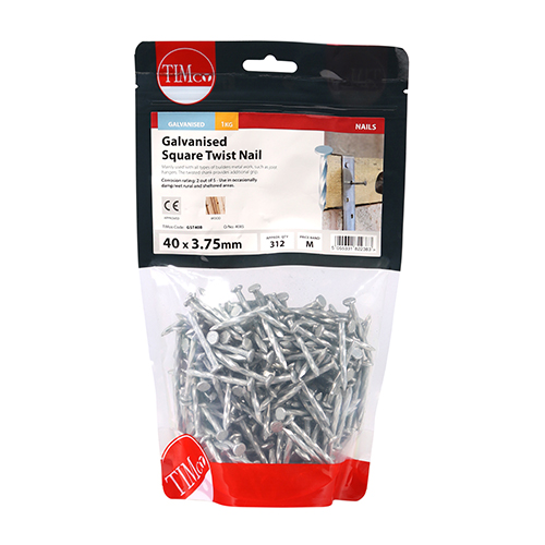 40 x 3.75 Square Twist Nail - Galvanised