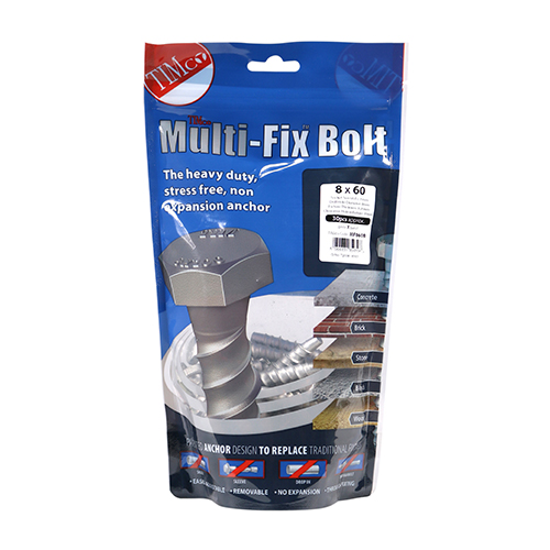 8.0 x 60 Multi-Fix Bolt Hex Head