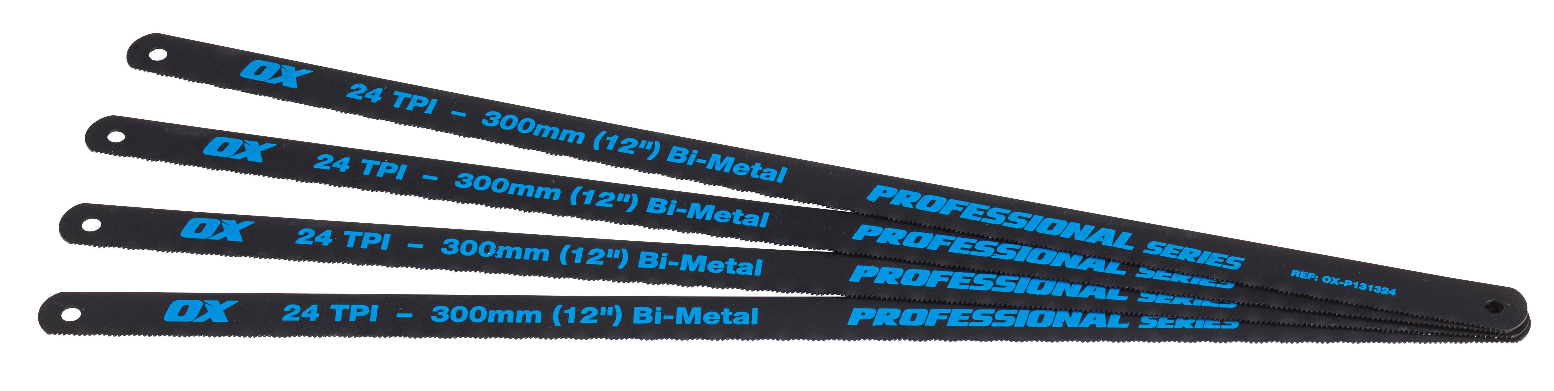 OX Pro 12 Hacksaw Blades 24 TPI Pack 4