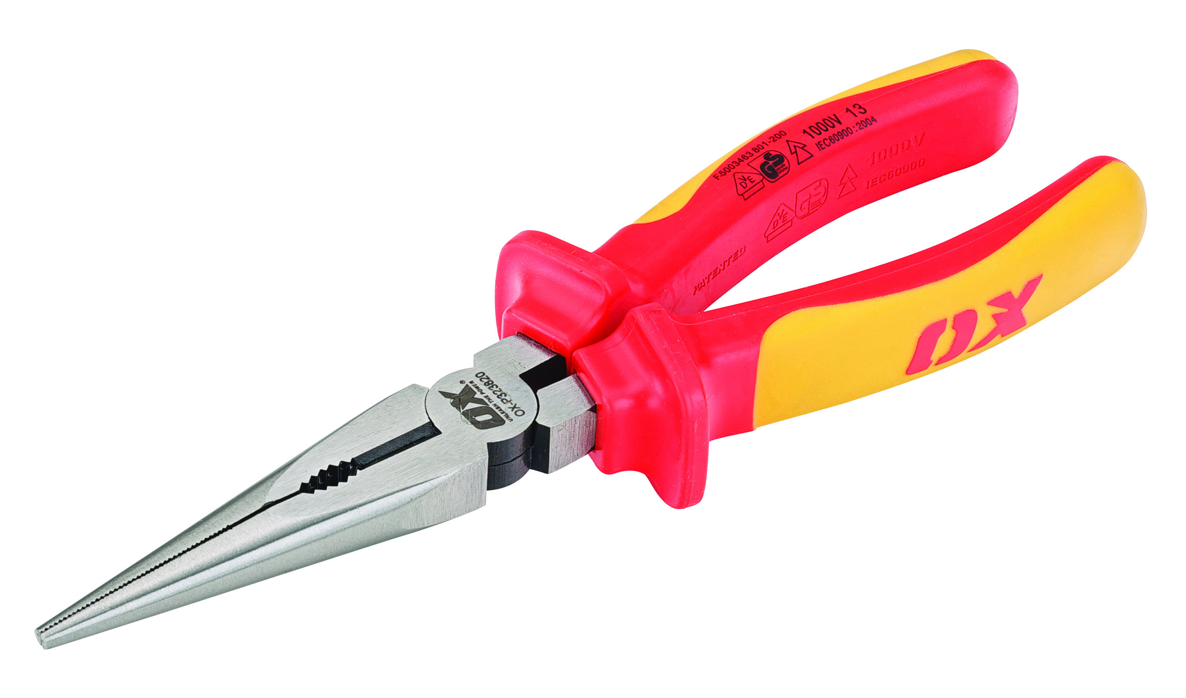 OX Pro VDE Long Nose Pliers - 200mm (8)