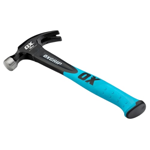 OX Trade Fiberglass Handle Claw Hammer - 16oz / 450g