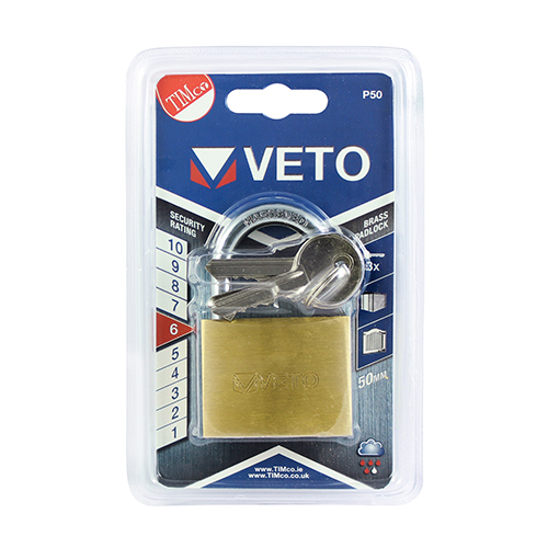 50mm Veto Brass Padlock