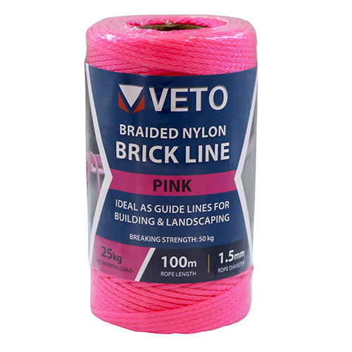 1.5mm x 100m Pink Builders Line - Tube