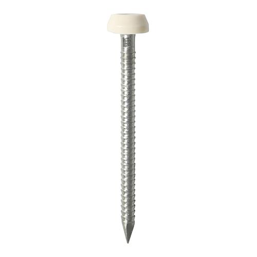 30mm Polymer Headed Pin - Cream