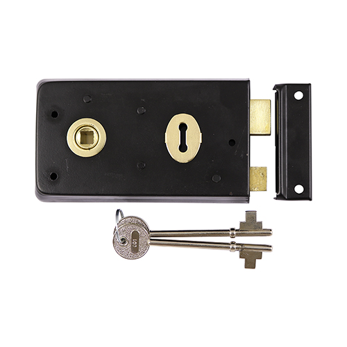 143 x 83mm Rim Sash Lock - Black