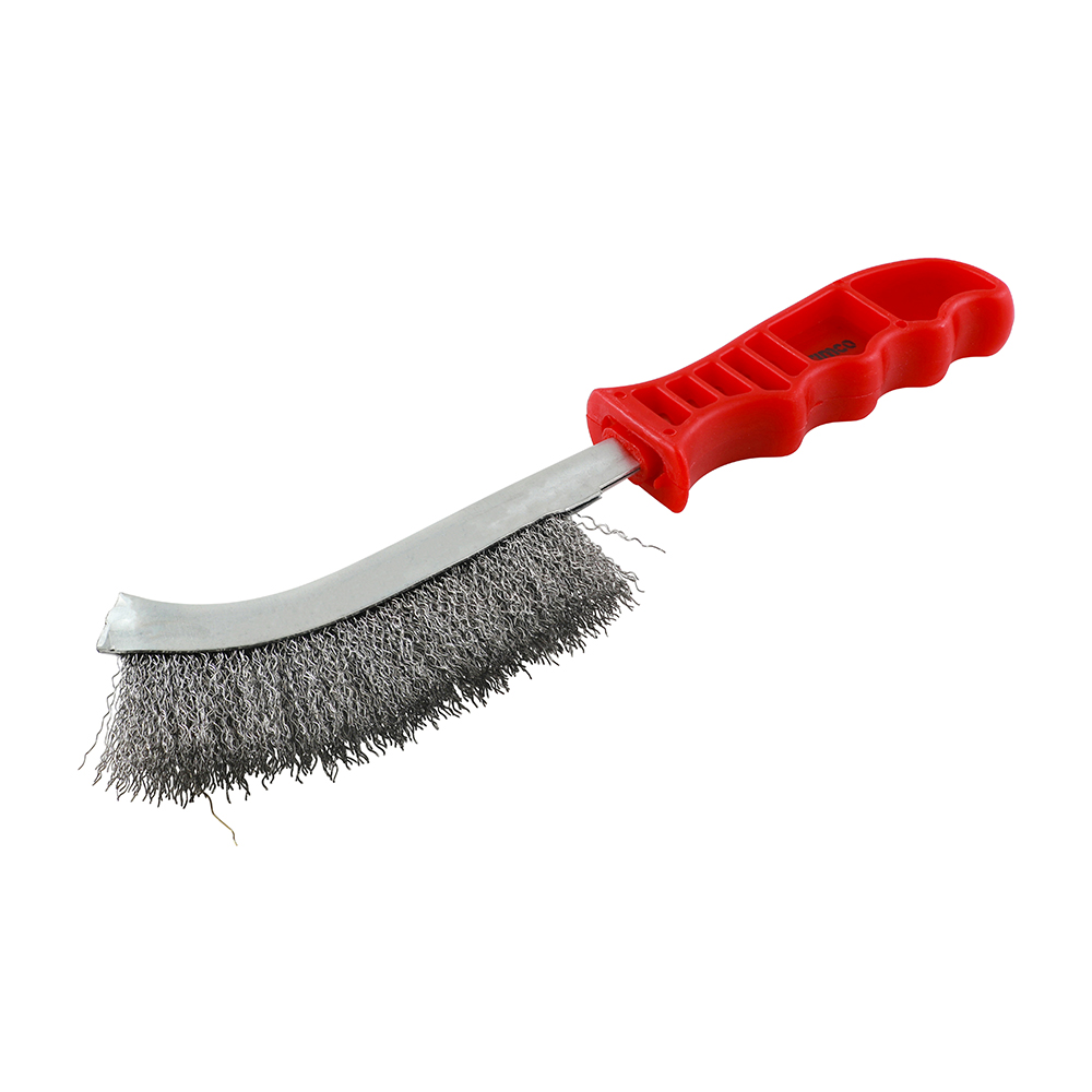 255mm Red Handle Wire Brush Steel