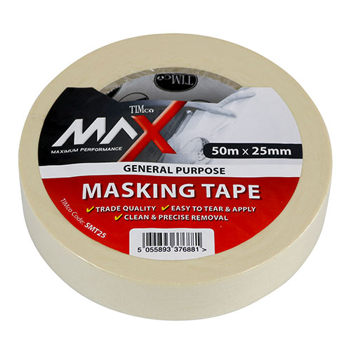 50m x 25mm TIMCO Masking Tape