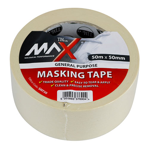 50m x 50mm TIMCO Masking Tape