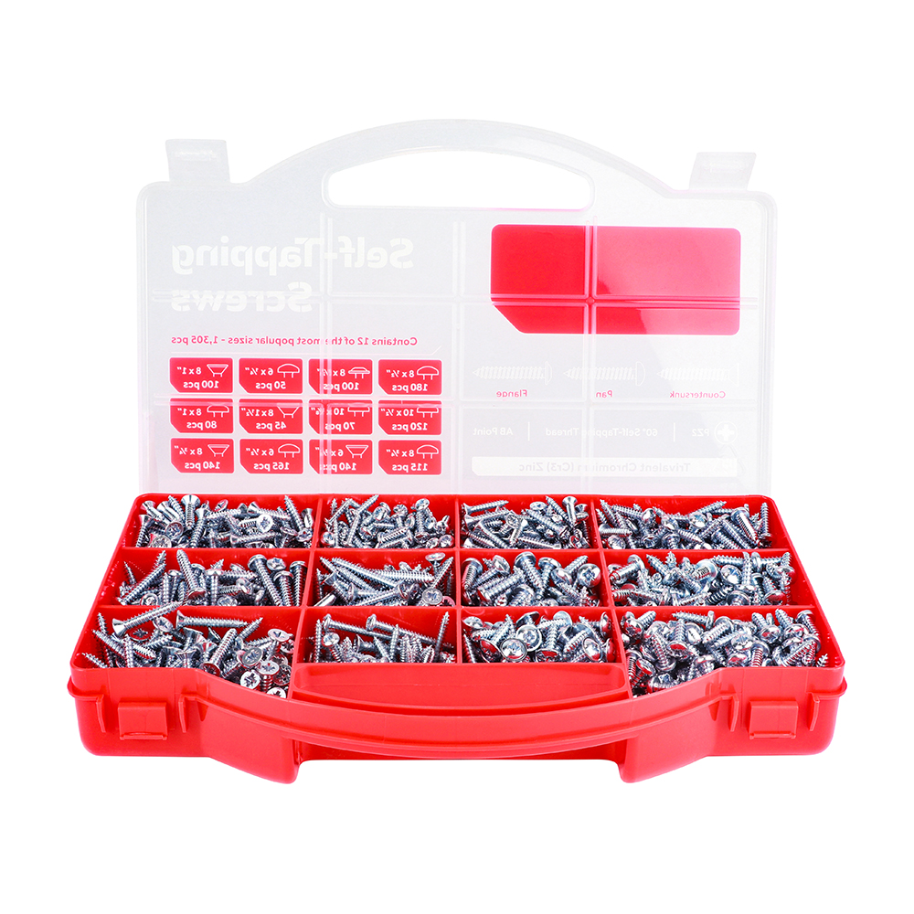 305pcs Self-Tap Screw Mix Tray - BZP