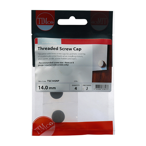 14mm Brass Screw Cap - Sat Nickel