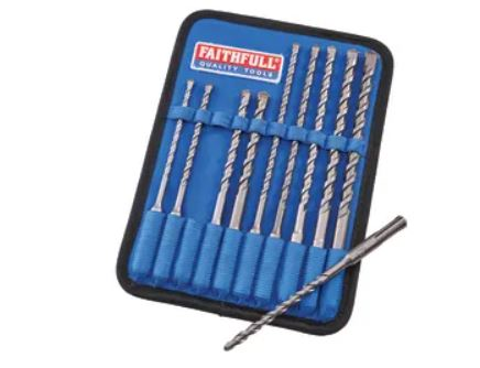 Faithfull 10 Piece SDS Drill Bit Set