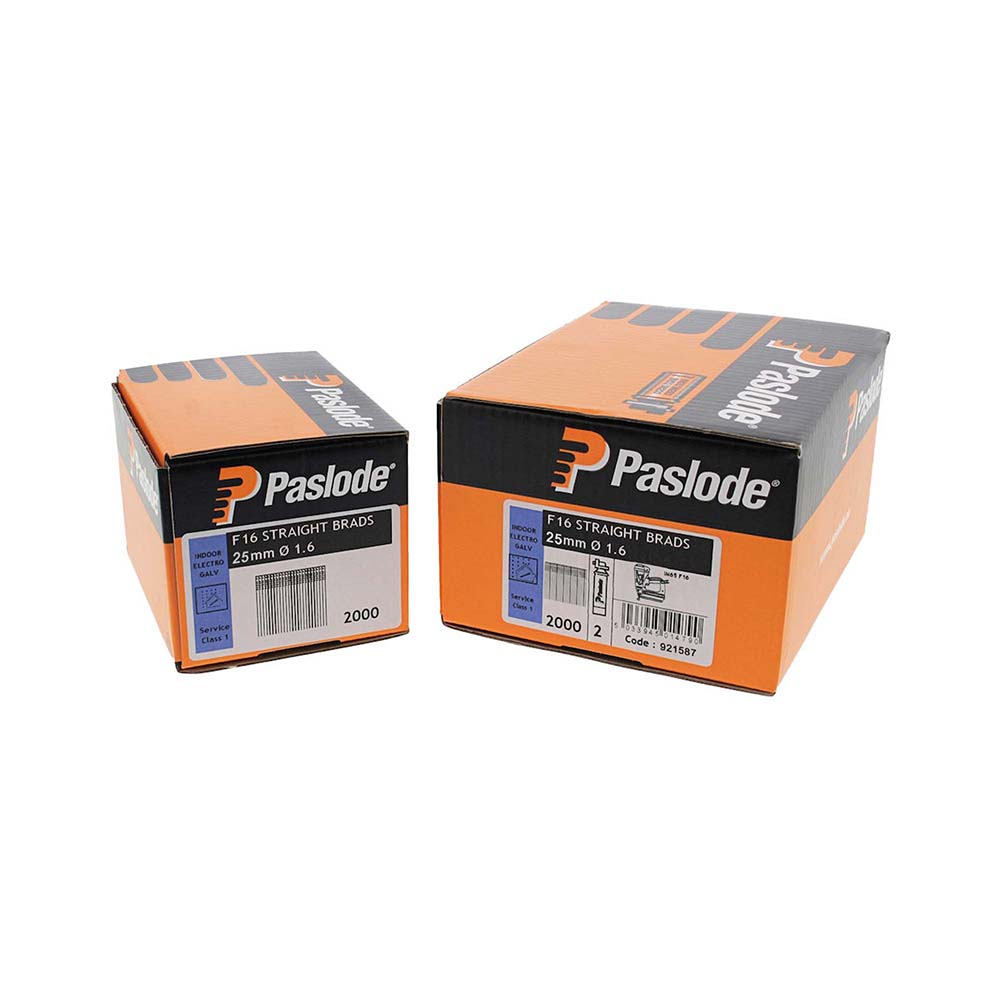 16g x 25/2BFC Paslode IM65 Brads & Fuel Cells Pack - Straight - Electro Galvanised